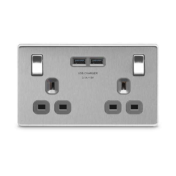 BG Switched Socket 2 Socket Double Pole 13a