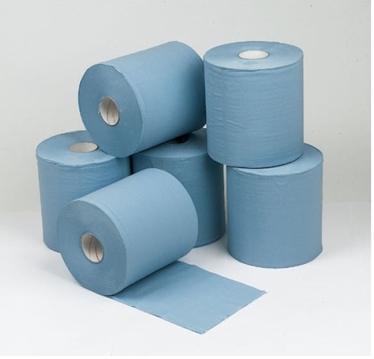 Concept 2 Ply Blue Centre Feed Rolls 150m x18.5cm Pack 6