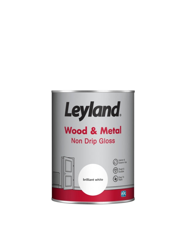 Leyland Wood & Metal Non Drip Gloss 1.25L Brilliant White