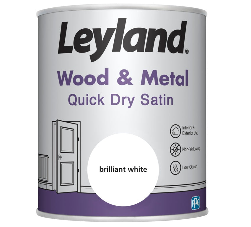 Leyland Wood & Metal Quick Dry Satin 750ml Brilliant White