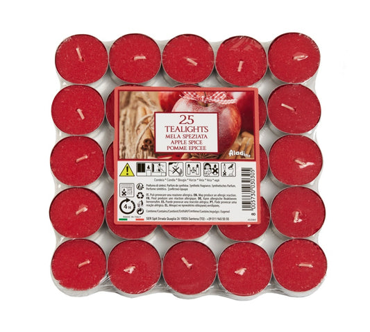 Aladino 4 Hour Tealights Pack 25 Apple Spice