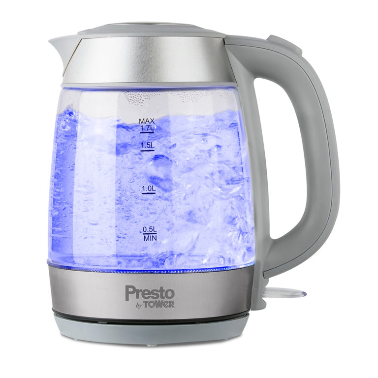 Tower Presto Glass Kettle 1.7L Grey 2200w