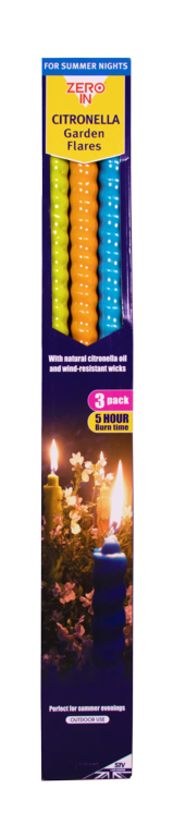 Zero In Citronella Garden Flares Pack 3 Beach Party