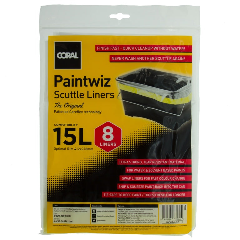 Coral Paintwiz Scuttle Liners Pack 8 15L