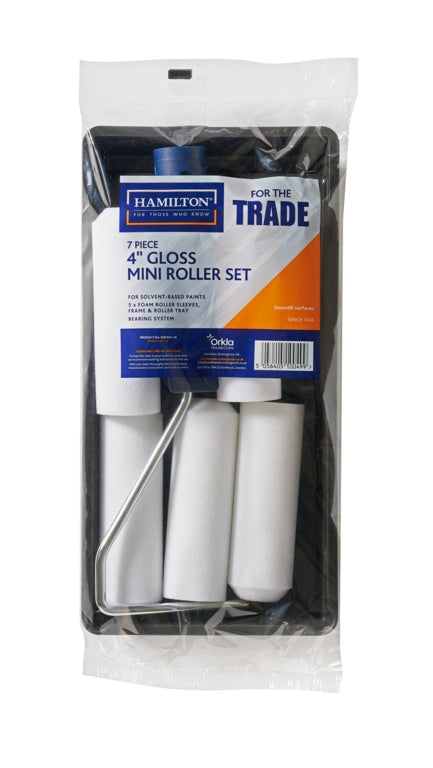 Hamilton For The Trade Medium Pile Mini Gloss Roller Set 4" 7 Piece