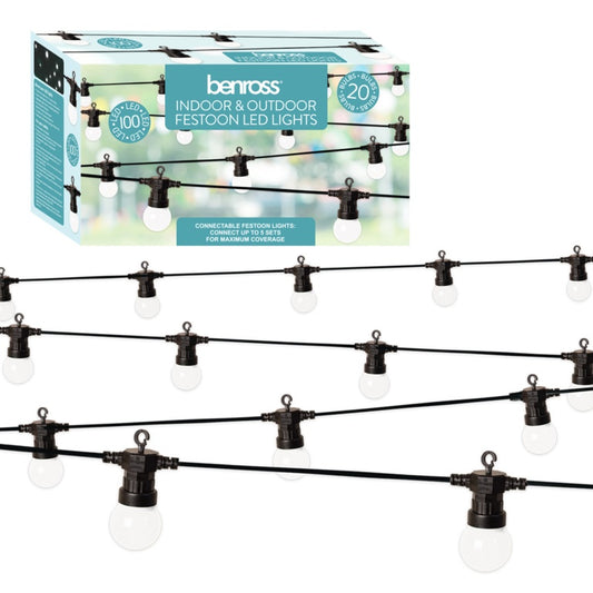 GardenKraft 20 Connectable Bulb String Light White