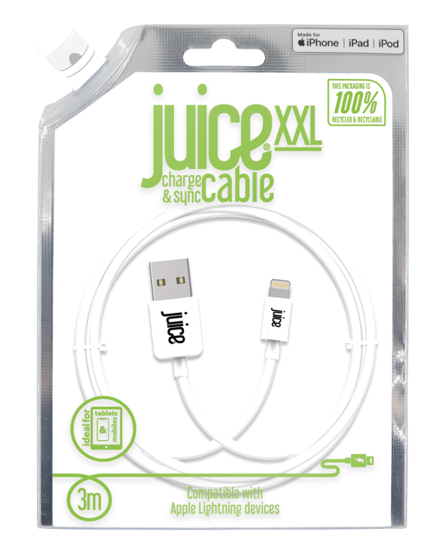 Juice 3m Round Lightning Cable Aqua