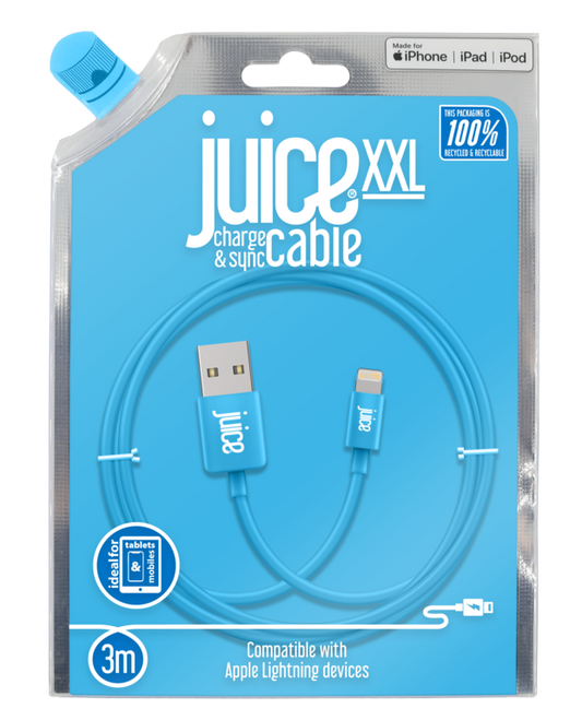 Juice 3m Round Lightning Cable Aqua