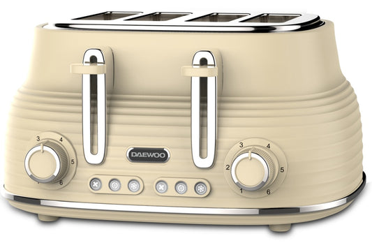 Daewoo Sienna 4 Slice Toaster Cream