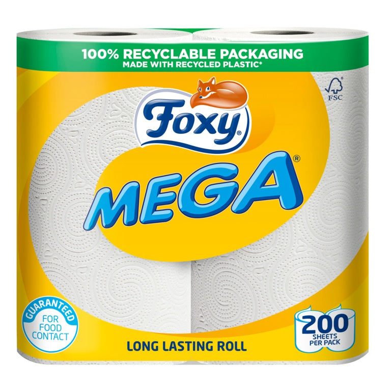 Foxy Mega Kitchen Roll Twin Pack