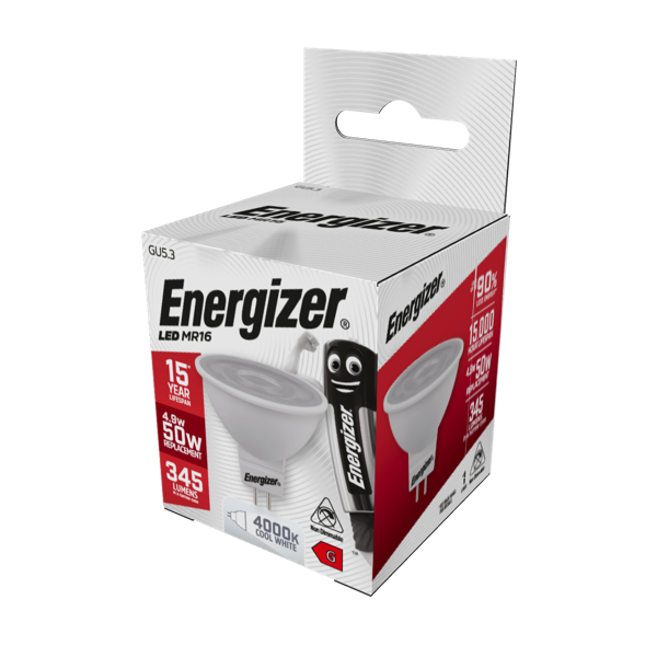 Energizer LED GU 5.3 MR16 3000k Warm White 4.9w