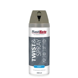 PlastiKote Twist & Spray Paint 400ml Quartz Grey