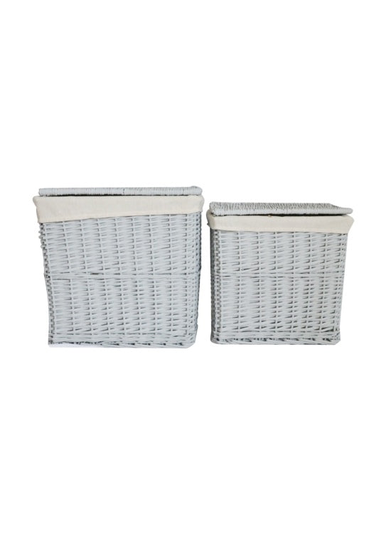 Hearth & Home Grey Rectangular Log Basket Set 2