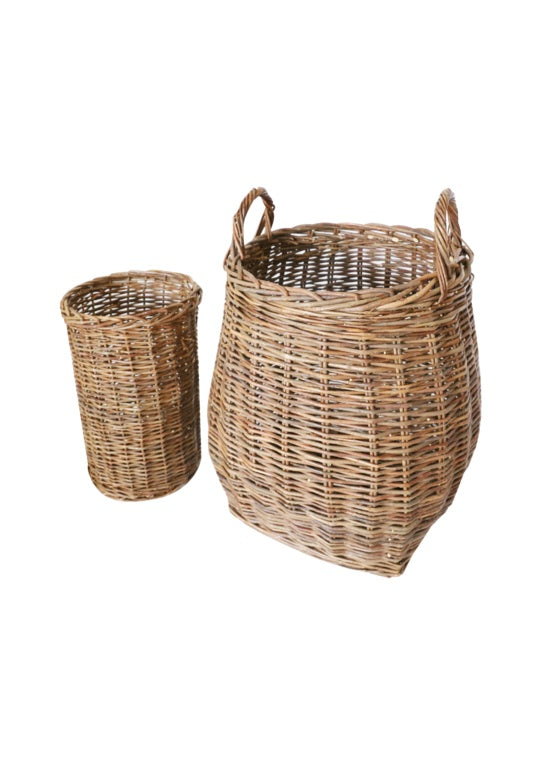 Hearth & Home Natural Log Baskets Set 2