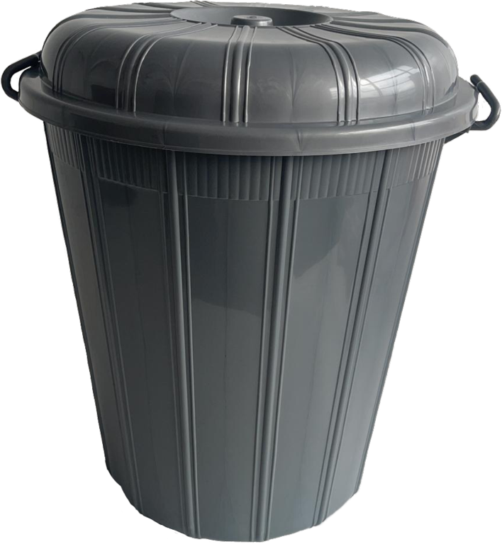 TML Bin With Clip Lid 40L Silver