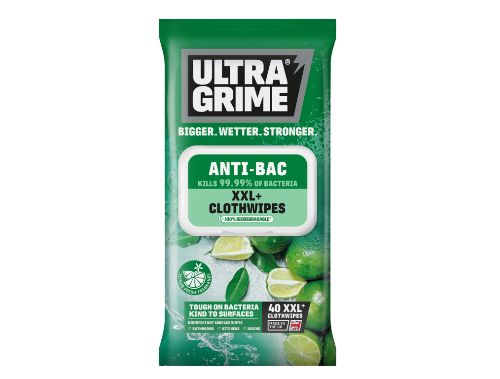 Ultragrime Life Anti-Bac Cloth Wipes XXL 40 Pack