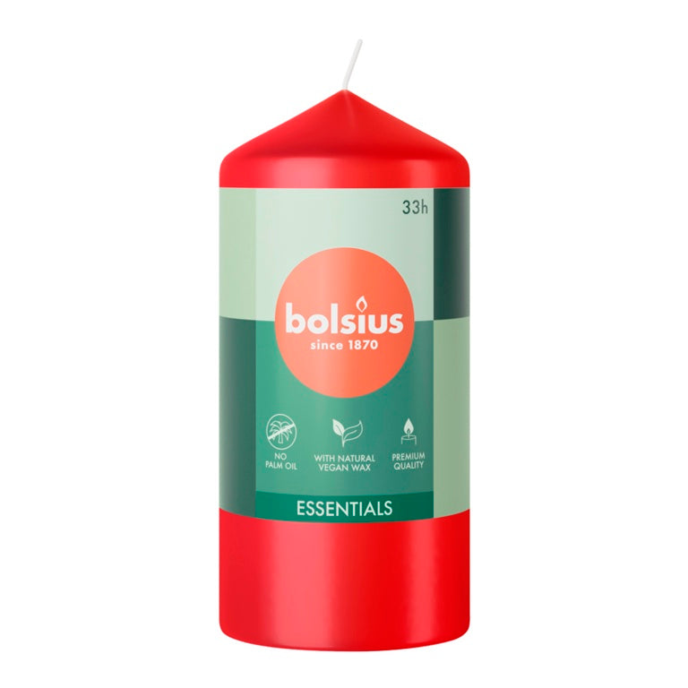 Bolsius Pillar Candle Delicate Red 120mm x 58mm