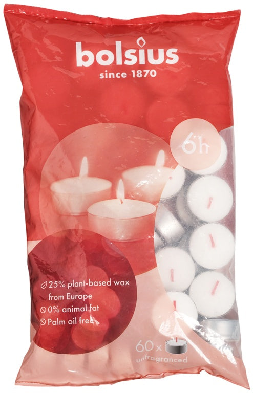 Bolsius Tea Light White Pack Of 60