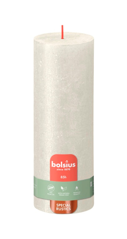 Bolsius Pillar Candle Shimmer Ivory 190mm x 68mm