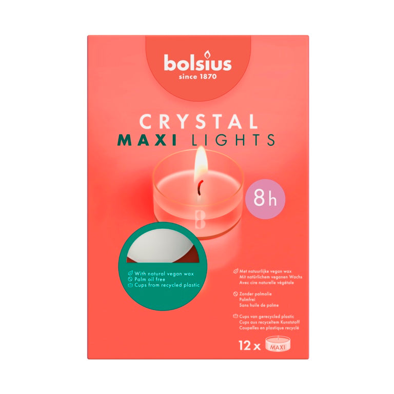 Bolsius Maxi Light White Box of 12