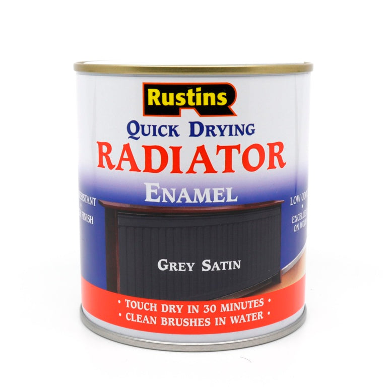 Rustins Quick Dry Radiator Paint Grey Satin 250ml