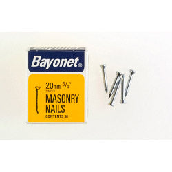 Bayonet Masonry Nails Zinc Plated (Box Pack) 20mm