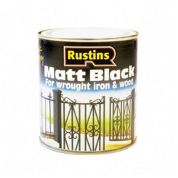 Rustins Matt Black Paint 1L