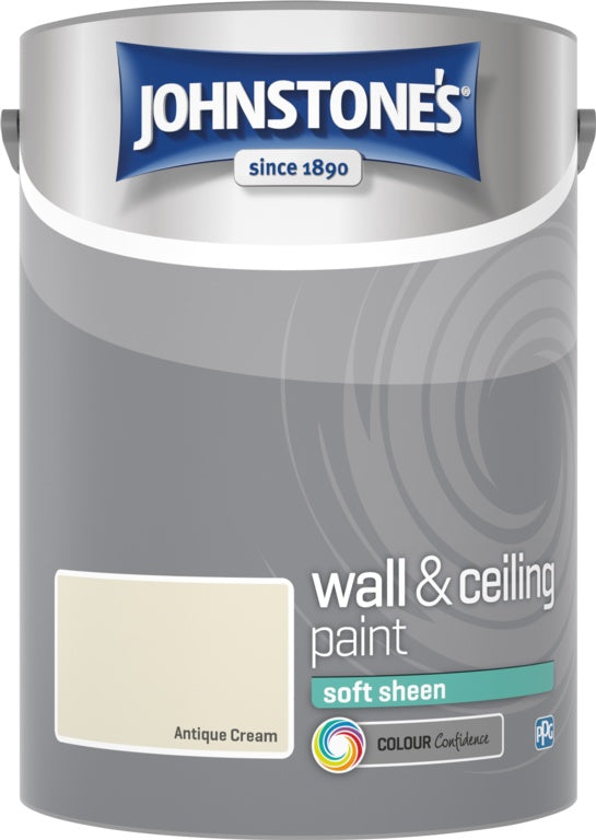 Johnstone's Wall & Ceiling Soft Sheen 5L Antique Cream