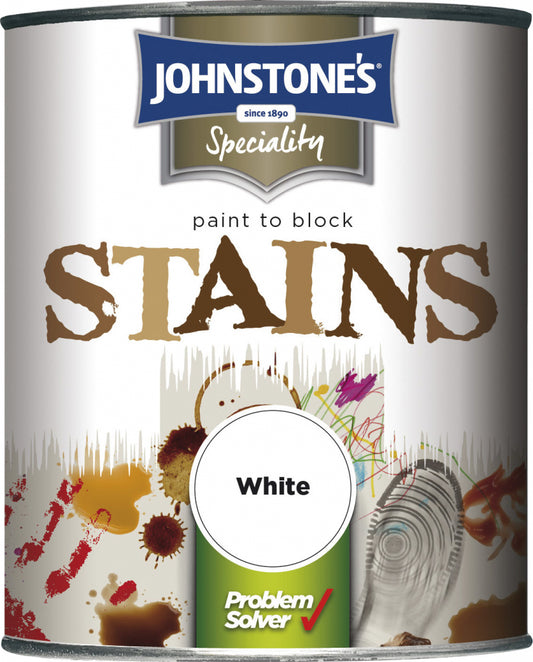 Johnstone's Paint To Block Stains 750ml White