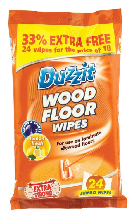 Duzzit Wood Floor Wipes Lemon Fresh / 18 Pack