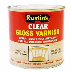 Rustins Polyurethane Gloss Varnish 250ml Clear Gloss